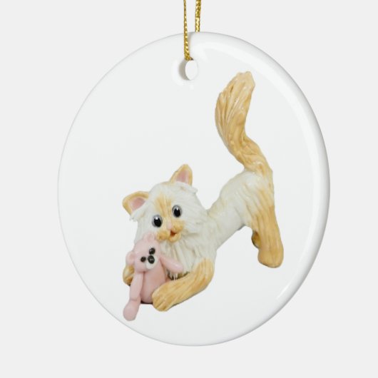 Himalayan Cat Flame-point keramisch Ornament (Links)