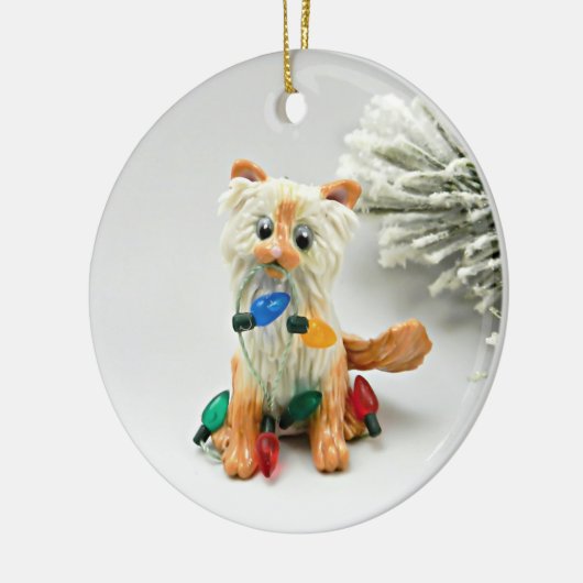 Himalayan Cat Flame-point keramisch Ornament (Links)
