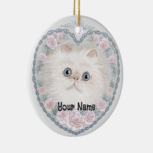 Himalayan Cat Heart Keramisch Ornament (Rechts)