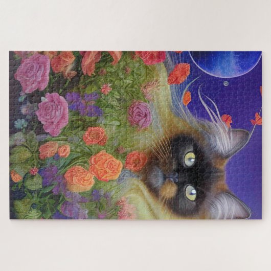 Himalayan Cat in Flowers Legpuzzel (Horizontaal)