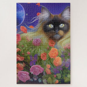 Himalayan Cat in Flowers Legpuzzel