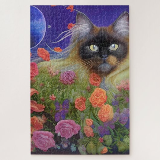 Himalayan Cat in Flowers Legpuzzel (Verticaal)