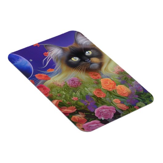 Himalayan Cat in Flowers Magneet (Rechterzijde)