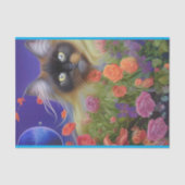 Himalayan Cat in Flowers Tissuepapier (Voorkant)