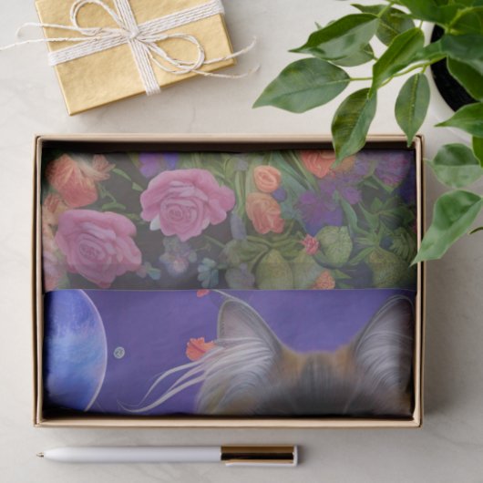 Himalayan Cat in Flowers Tissuepapier (Geschenk)