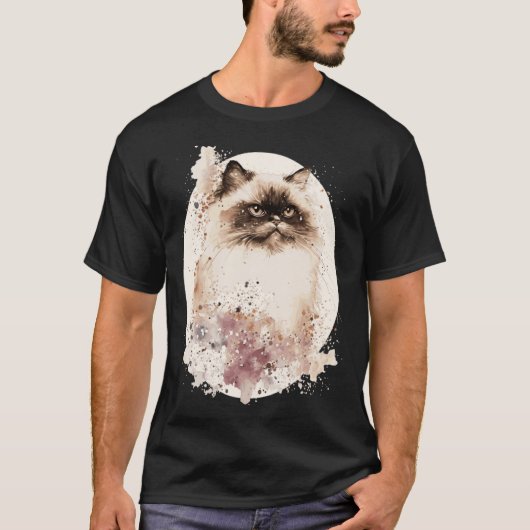 Himalayan Cat Japanese Cherry Blossom Sakura T-shirt (Voorkant)