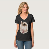 Himalayan Cat Japanese Cherry Blossom Sakura T-shirt (Voorkant volledig)