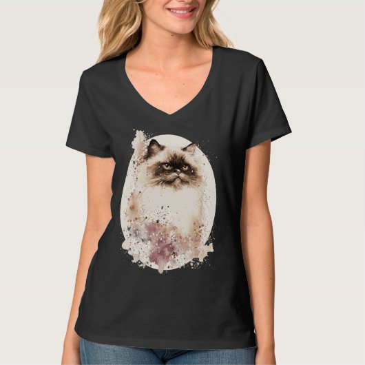Himalayan Cat Japanese Cherry Blossom Sakura T-shirt (Voorkant)