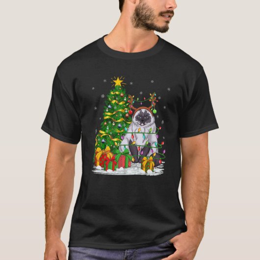 Himalayan Cat Lover Xmas Lighting Himalayan Cat Ch T-shirt (Voorkant)