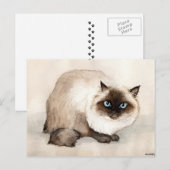 Himalayan Cat Original Art Briefkaart (Voorkant / Achterkant)