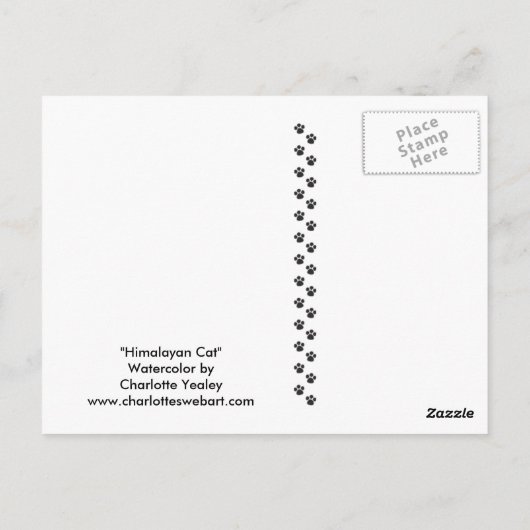 Himalayan Cat Original Art Briefkaart (Achterkant)