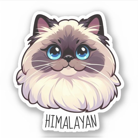 Himalayan Cat Sticker (Voorkant)