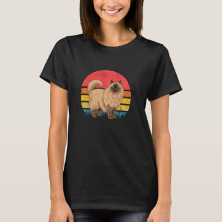 Himalayan Cat Sunset Retro  Design Mama Pa T-shirt