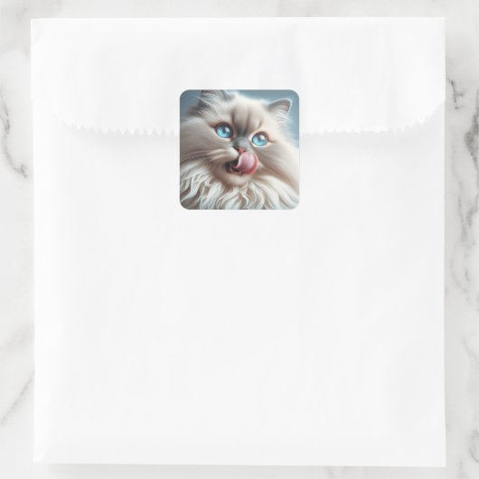 Himalayan Cat Vierkante Sticker (Tas)