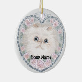 Himalayan Kat Hart  Keramisch Ornament (Rechts)