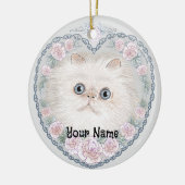 Himalayan Kat Hart  Keramisch Ornament (Links)