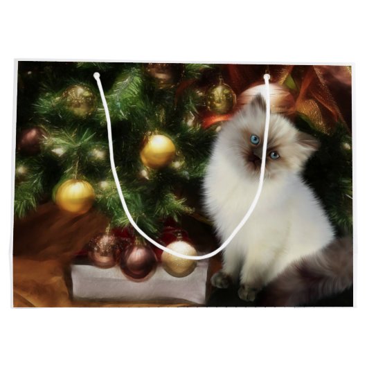 Himalayan kitten Kerstmis Large Cadeautasje (Achterkant)