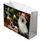 Himalayan kitten Kerstmis Large Cadeautasje (Achterkant Gekanteld)