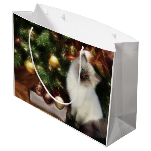Himalayan kitten Kerstmis Large Cadeautasje (Achterkant Gekanteld)