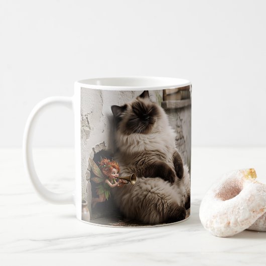 Himalayan Kitty en Pixie Wakker Schrik Koffiemok (Met donut)