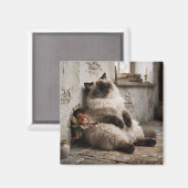 Himalayan Kitty en Pixie Wakker Schrik Magneet (Voorkant / Achterkant)