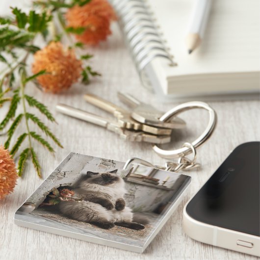 Himalayan Kitty en Pixie Wakker Schrik Sleutelhanger (Voorkant Rechts)