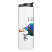 Himalayan monal bird cartoon illustration thermosbeker (Gedraaid links)