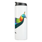 Himalayan monal bird cartoon illustration thermosbeker (Geroteerd rechts)