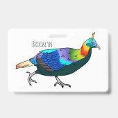 Himalayan monal vogel cartoon illustratie badge (Achterkant)