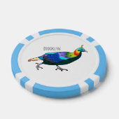 Himalayan monal vogel cartoon illustratie poker chips (Enkel)