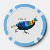 Himalayan monal vogel cartoon illustratie poker chips (Achterkant)