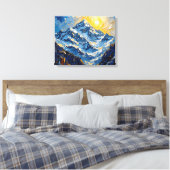 Himalayan Peaks Wrapped Canvas | berglandschap (Insitu (Slaapkamer))