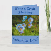 Himalayan Poppies Birthday Card voor Zuster-in-Law Kaart (Voorkant)
