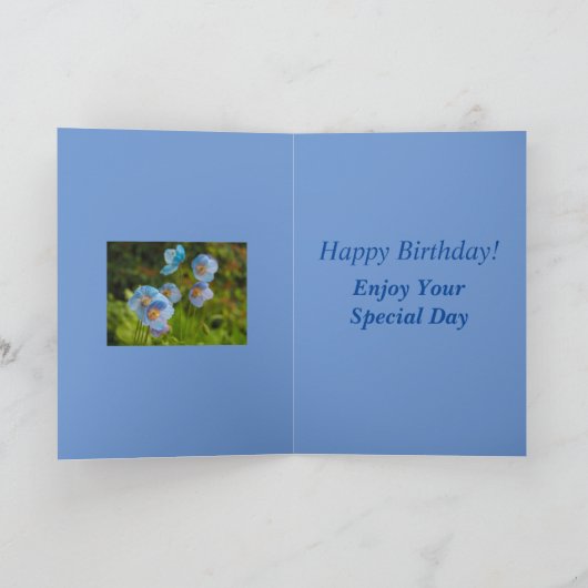 Himalayan Poppies Birthday Card voor Zuster-in-Law Kaart (Binnen)