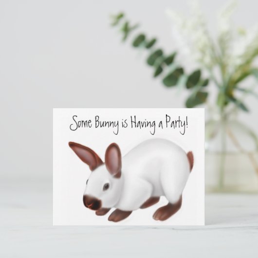 Himalayan Rabbit Invitation Kaart (Staand voorkant)