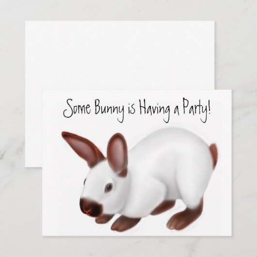Himalayan Rabbit Invitation Kaart (Voorkant / Achterkant)