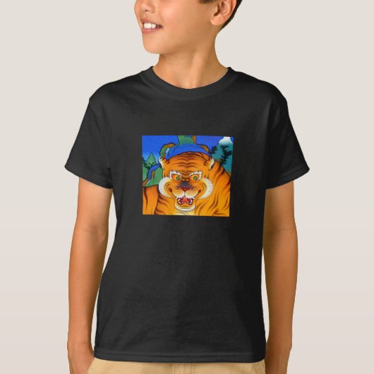 Himalayan Tiger, Tibet, Oerwoud / Oude kunst T-shirt (Voorkant)