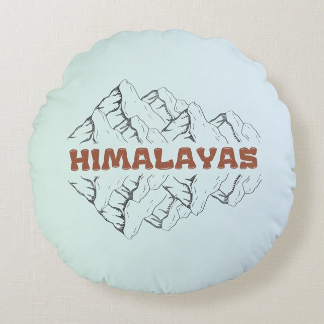 Himalayas Rond Kussen (Voorkant)