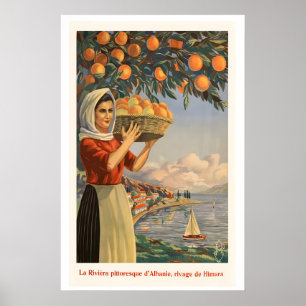 Himara Albanië De Schilderachtige Riviera Vintage Poster