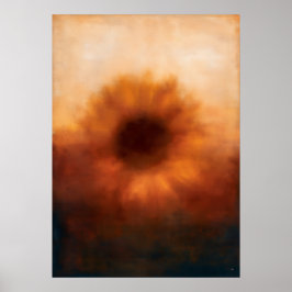 Himawari Zonnebloem Abstract Kleurveld Kunst Poster