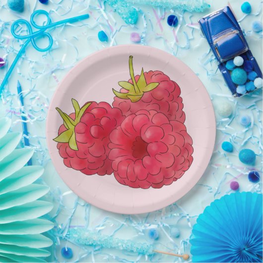 Himbeeren Papieren Bordje (Feest)