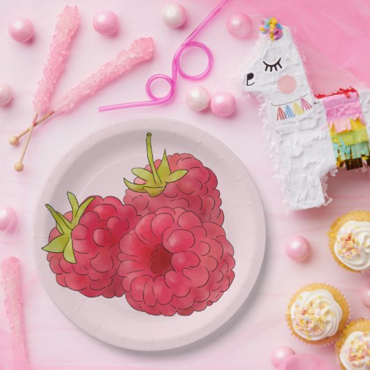 Himbeeren Papieren Bordje (Feest)