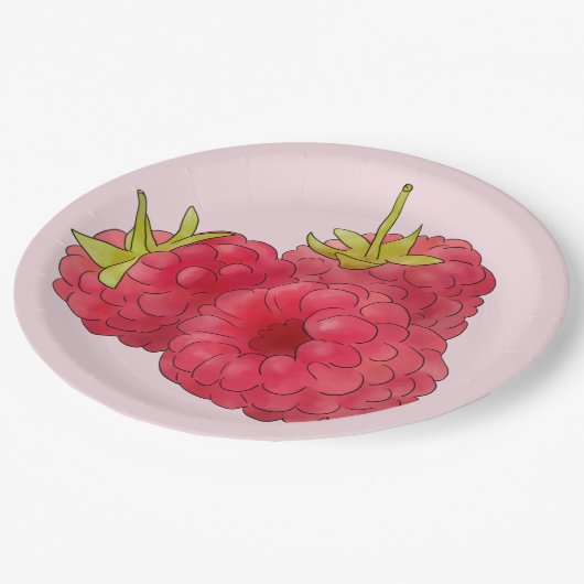Himbeeren Papieren Bordje (Gekanteld)