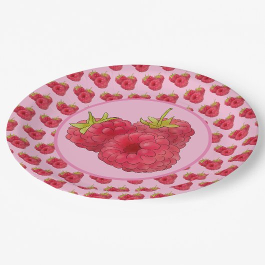 Himbeeren Pappteller Papieren Bordje (Gekanteld)