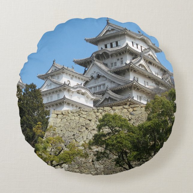 Himeji Castle 姫 路 城, Hyogo, Japan Rond Kussen (Voorkant)
