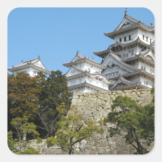 Himeji Castle 姫 路 城, Hyogo, Japan Vierkante Sticker (Voorkant)