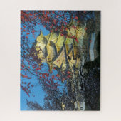Himeji Castle in Japan met Cherry Blossom Jigzaag Legpuzzel (Verticaal)