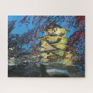 Himeji Castle in Japan met Cherry Blossom Jigzaag Legpuzzel