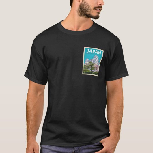 Himeji Castle Japan Reisposter T-shirt (Voorkant)