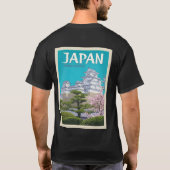 Himeji Castle Japan Travel Poster T-shirt (Achterkant)
